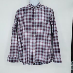 Billy Reid Standard Cut‎ Plaid Button Down Shirt Size XL